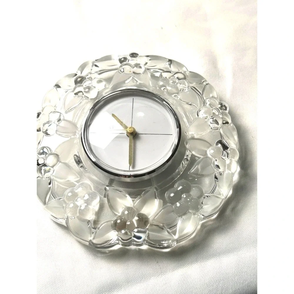 Mikasa‎ Carmen Crystal Floral Desk Clock 6 1/4